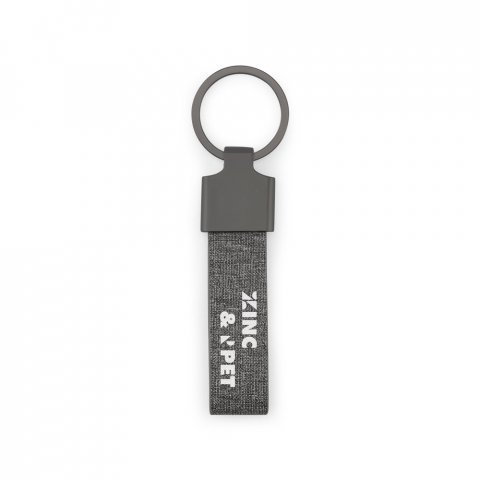RAVEN. Chaveiro em metal e PET 30% reciclado - Cinza escuro