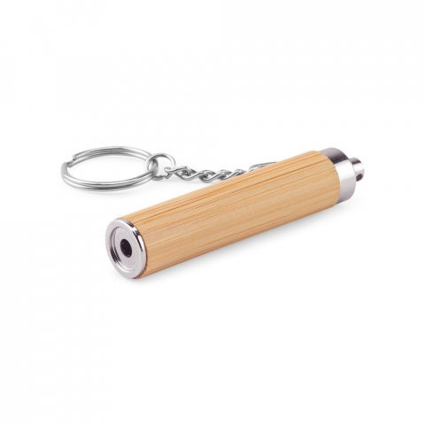 RACHEL. Chaveiro em bambu e ABS com lanterna LED - Natural