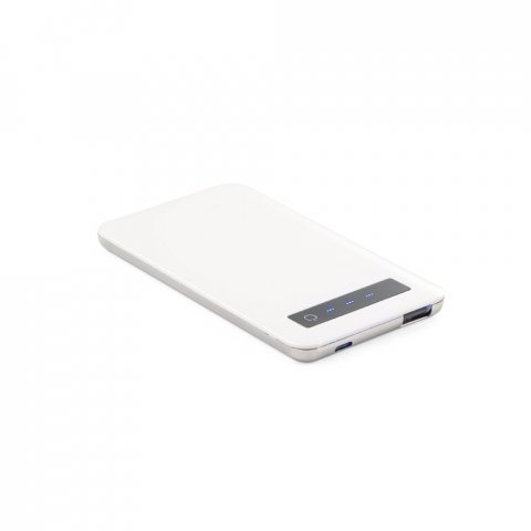 SAGAN. Bateria port&aacute;til com ecr&atilde; touch e indicador de carga 4.000 mAh - Branco