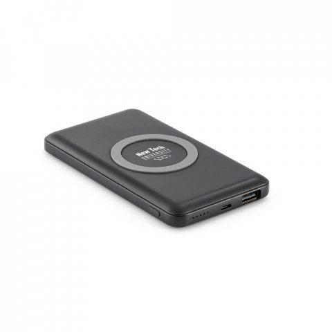 AZOFI. Bateria port&aacute;til e carregador wireless  em alum&iacute;nio 4.000 mAh - Preto
