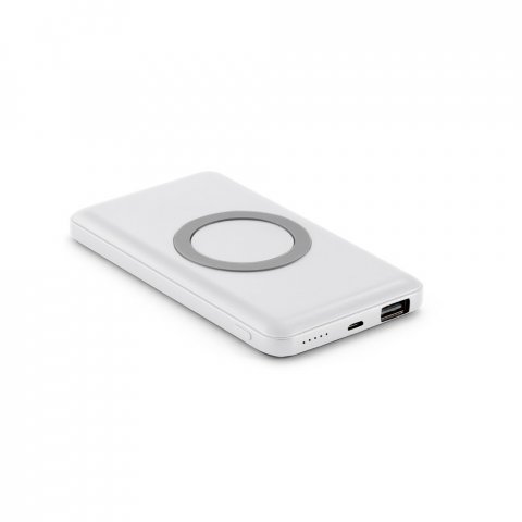 AZOFI. Bateria port&aacute;til e carregador wireless  em alum&iacute;nio 4.000 mAh - Branco
