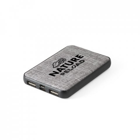 RENEWAL BATTERY. Bateria port&aacute;til em PET 100% reciclado (100% rPET) - Cinza