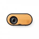 TILLY. Caixa de som port&aacute;til com autonomia de 5h (1.200 mAh), em bambu e ABS 100% reciclado - Preto