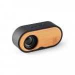 TILLY. Caixa de som port&aacute;til com autonomia de 5h (1.200 mAh), em bambu e ABS 100% reciclado - Preto