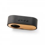 TILLY. Caixa de som port&aacute;til com autonomia de 5h (1.200 mAh), em bambu e ABS 100% reciclado - Preto