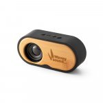 TILLY. Caixa de som port&aacute;til com autonomia de 5h (1.200 mAh), em bambu e ABS 100% reciclado - Preto