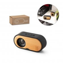 TILLY. Caixa de som port&aacute;til com autonomia de 5h (1.200 mAh), em bambu e ABS 100% reciclado