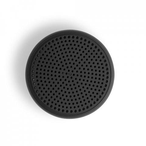 TURING. Caixa de som port&aacute;til com faixa LED exterio e autonomia de 4h, em ABS 100% reciclado - Preto