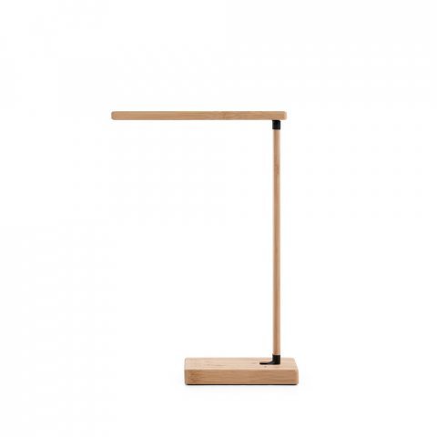 MOREY. Lumin&aacute;ria com carregador por indu&ccedil;&atilde;o super-r&aacute;pido (15W), em bambu - Natural