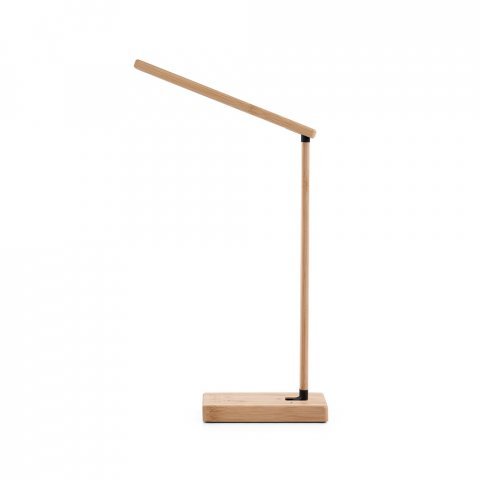 MOREY. Lumin&aacute;ria com carregador por indu&ccedil;&atilde;o super-r&aacute;pido (15W), em bambu - Natural