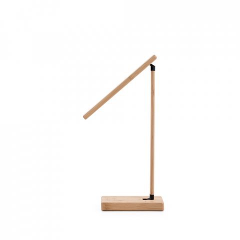MOREY. Lumin&aacute;ria com carregador por indu&ccedil;&atilde;o super-r&aacute;pido (15W), em bambu - Natural