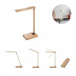 MOREY. Lumin&aacute;ria com carregador por indu&ccedil;&atilde;o super-r&aacute;pido (15W), em bambu