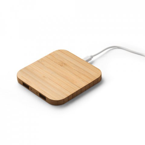 DALTON. Carregador por indu&ccedil;&atilde;o super-r&aacute;pido em bambu (15 W) - Natural