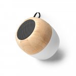 KALAM. Caixa de som port&aacute;til com microfone e autonomia de 2h (300 mAh), em bambu e PP - Natural