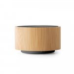ARBER. Caixa de som port&aacute;til com microfone e autonomia de 2h (300 mAh), em bambu e ABS - Natural