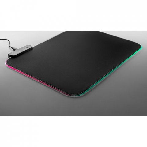 THORNE MOUSEPAD RGB. Tapete para jogos em poli&eacute;ster com base antiderrapante em borracha - Preto