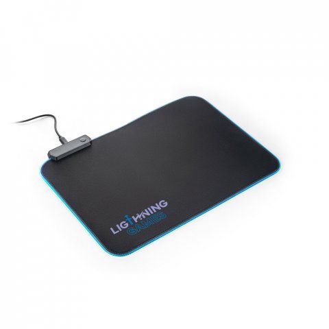 THORNE MOUSEPAD RGB. Tapete para jogos em poli&eacute;ster com base antiderrapante em borracha - Preto
