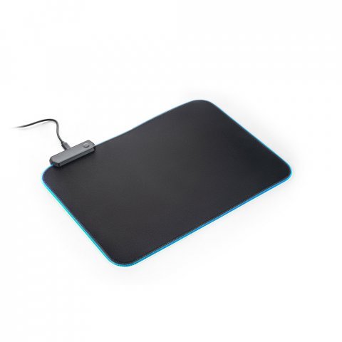THORNE MOUSEPAD RGB. Tapete para jogos em poli&eacute;ster com base antiderrapante em borracha - Preto