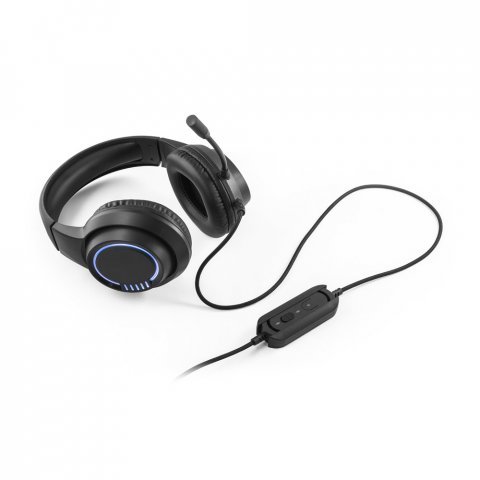 THORNE HEADSET RGB. Fones de ouvido para jogos com luzes RGB e microfone de alta qualidade - Preto