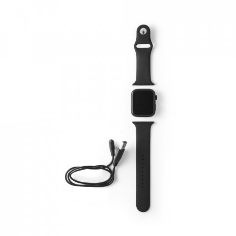 WILES. Rel&oacute;gio inteligente com bracelete em silicone e &agrave; prova de salpicos de &aacute;gua (IPX4) - Preto