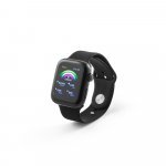 WILES. Rel&oacute;gio inteligente com bracelete em silicone e &agrave; prova de salpicos de &aacute;gua (IPX4) - Preto