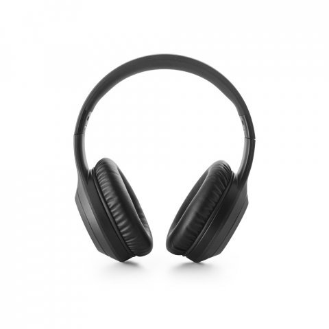 BETTENCOURT. Fones de ouvido wireless dobr&aacute;veis com ANC e autonomia de 15h, em ABS 100% reciclado - Preto