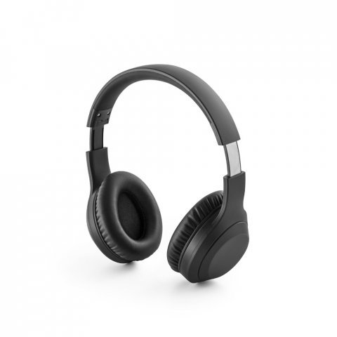 BETTENCOURT. Fones de ouvido wireless dobr&aacute;veis com ANC e autonomia de 15h, em ABS 100% reciclado - Preto