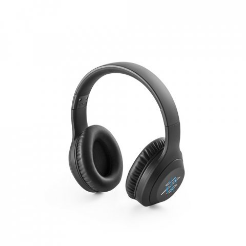 BETTENCOURT. Fones de ouvido wireless dobr&aacute;veis com ANC e autonomia de 15h, em ABS 100% reciclado - Preto