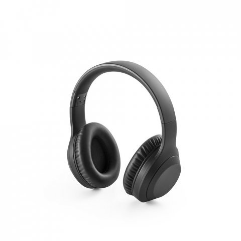 BETTENCOURT. Fones de ouvido wireless dobr&aacute;veis com ANC e autonomia de 15h, em ABS 100% reciclado - Preto