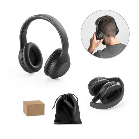BETTENCOURT. Fones de ouvido wireless dobr&aacute;veis com ANC e autonomia de 15h, em ABS 100% reciclado