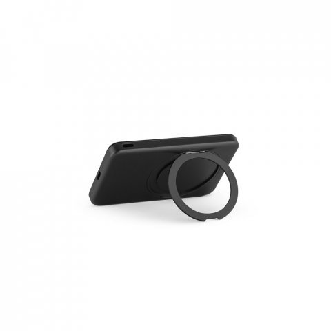 WARSHEL 5. Bateria port&aacute;til magn&eacute;tica com carregador por indu&ccedil;&atilde;o super-r&aacute;pido (5.000 mAh), em ABS 100% reciclado - Preto
