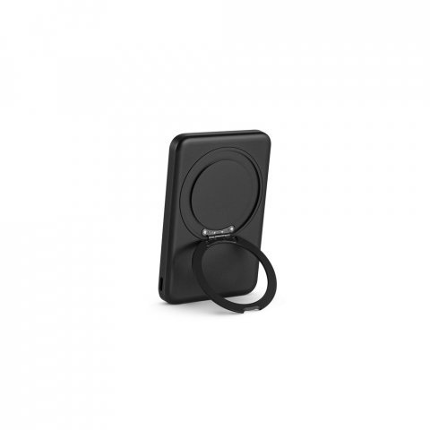 WARSHEL 5. Bateria port&aacute;til magn&eacute;tica com carregador por indu&ccedil;&atilde;o super-r&aacute;pido (5.000 mAh), em ABS 100% reciclado - Preto