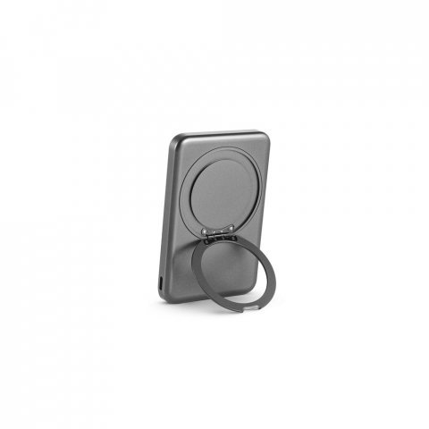 WARSHEL 5. Bateria port&aacute;til magn&eacute;tica com carregador por indu&ccedil;&atilde;o super-r&aacute;pido (5.000 mAh), em ABS 100% reciclado - Cinza escuro