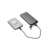 WARSHEL 5. Bateria port&aacute;til magn&eacute;tica com carregador por indu&ccedil;&atilde;o super-r&aacute;pido (5.000 mAh), em ABS 100% reciclado - Cinza escuro
