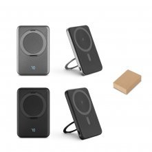 WARSHEL 5. Bateria port&aacute;til magn&eacute;tica com carregador por indu&ccedil;&atilde;o super-r&aacute;pido (5.000 mAh), em ABS 100% reciclado