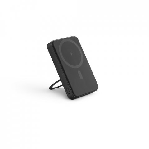 WARSHEL 10. Bateria port&aacute;til magn&eacute;tica com carregador por indu&ccedil;&atilde;o super-r&aacute;pido (10.000 mAh), em ABS 100% reciclado - Preto