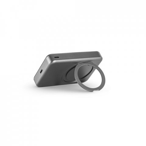 WARSHEL 10. Bateria port&aacute;til magn&eacute;tica com carregador por indu&ccedil;&atilde;o super-r&aacute;pido (10.000 mAh), em ABS 100% reciclado - Cinza escuro