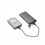 WARSHEL 10. Bateria port&aacute;til magn&eacute;tica com carregador por indu&ccedil;&atilde;o super-r&aacute;pido (10.000 mAh), em ABS 100% reciclado - Cinza escuro