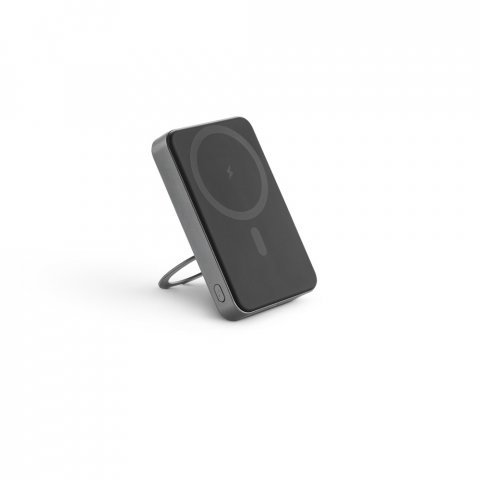 WARSHEL 10. Bateria port&aacute;til magn&eacute;tica com carregador por indu&ccedil;&atilde;o super-r&aacute;pido (10.000 mAh), em ABS 100% reciclado - Cinza escuro