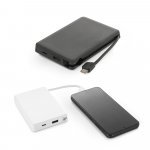 LATTES. Bateria port&aacute;til com cabo integrado, em ABS 100% reciclado (10.000 mAh)
