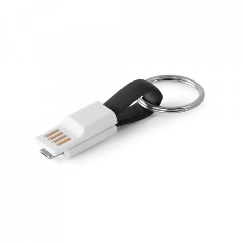 RIEMANN. Cabo USB com conector 2 em 1 - Preto