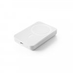 AMPERE 5. Bateria port&aacute;til magn&eacute;tica com carregador por indu&ccedil;&atilde;o super-r&aacute;pido (5.000 mAh), em ABS 100% reciclado - Branco