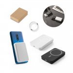 AMPERE 5. Bateria port&aacute;til magn&eacute;tica com carregador por indu&ccedil;&atilde;o super-r&aacute;pido (5.000 mAh), em ABS 100% reciclado
