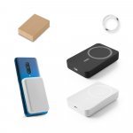 AMPERE 10. Bateria port&aacute;til magn&eacute;tica com carregador por indu&ccedil;&atilde;o super-r&aacute;pido (10.000 mAh), em ABS 100% reciclado
