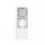 BROGLIE. Carregador magn&eacute;tico por indu&ccedil;&atilde;o super-r&aacute;pido, dobr&aacute;vel, que permite carregar tr&ecirc;s dispositivos simultaneamente, em ABS 100% reciclado - Branco