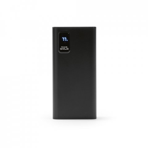 GURDON. Bateria port&aacute;til em ABS 100% reciclado (30.000 mAh) - Preto