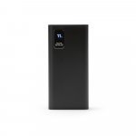 GURDON. Bateria port&aacute;til em ABS 100% reciclado (30.000 mAh) - Preto