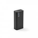 GURDON. Bateria port&aacute;til em ABS 100% reciclado (30.000 mAh) - Preto