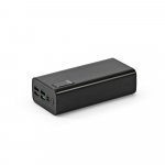 GURDON. Bateria port&aacute;til em ABS 100% reciclado (30.000 mAh) - Preto