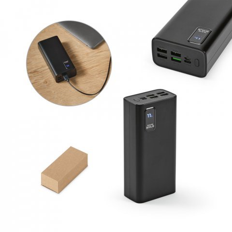 GURDON. Bateria port&aacute;til em ABS 100% reciclado (30.000 mAh)